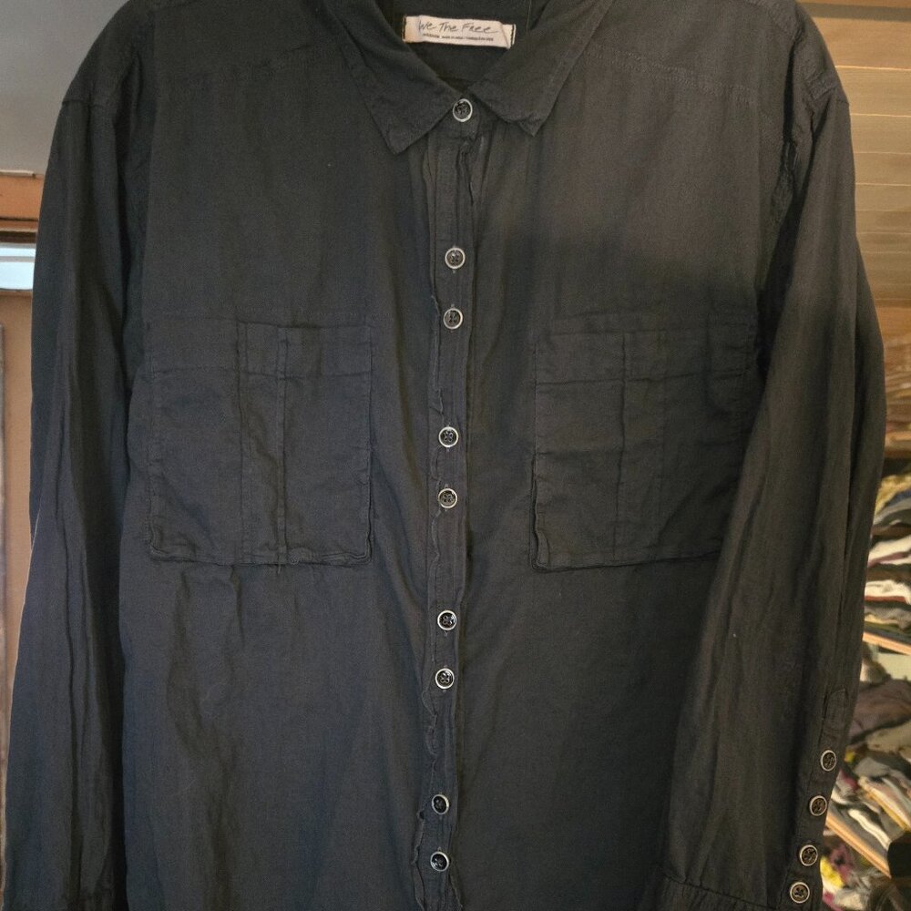 *FREE PEOPLE* WE THE FREE "SHEER LUCK" BLACK SMALL, NEVER WORN